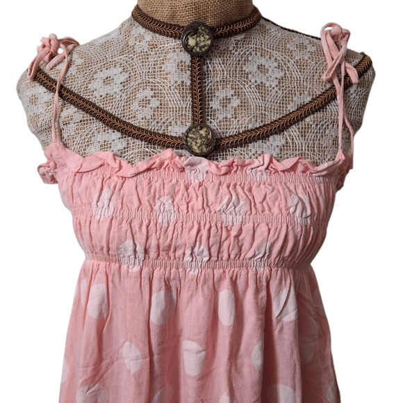 Petal + Pup Pink Polka Dot Sundress Spaghetti Strap with pockets size 8 - Picture 3 of 8
